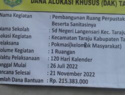 REHABILITAS PEMBANGUNAN SDN LANGEN SARI TERKESAN ASAL ASALAN