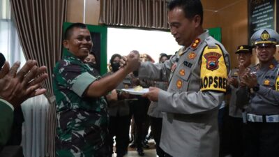 Datangi Kodim/0710 Pekalongan, Kapolres Pekalongan Berikan Kejutan di HUT TNI ke-77