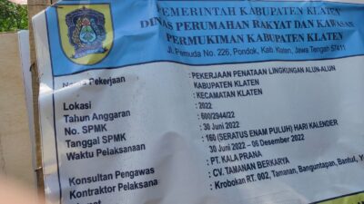 Penataan Lingkungan Alun Alun Kecamatan Klaten Kabupaten Klaten Pekerjaannya Asal Jadi