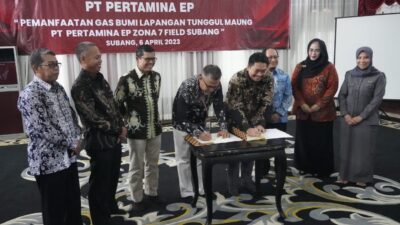 Kang Akur Hadiri Penandatanganan Perpanjangan Kerjasama antara PT. Subang Energi Abadi (SEA) dan PT. Pertamina EP