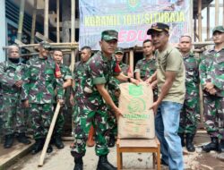 Program Peduli Oleh Koramil 1011/Situraja Berikan Bantuan Semen Untuk Pembangunan Moshola SDN Cicarimanah