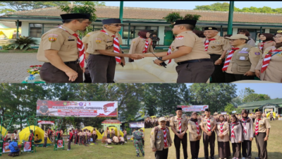 Kodim 0610/Sumedang Menyelenggarakan Lomba Ketangkasan Pramuka Tingkat Penggalang Sekabupaten Sumedang