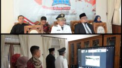 Wali Kota Banjar Ir H Sudarsono Mengikuti Upacara Peringatan Hari Otonomi Daerah XXIX Tahun 2025 via Zoom di Pendopo Kota Banjar